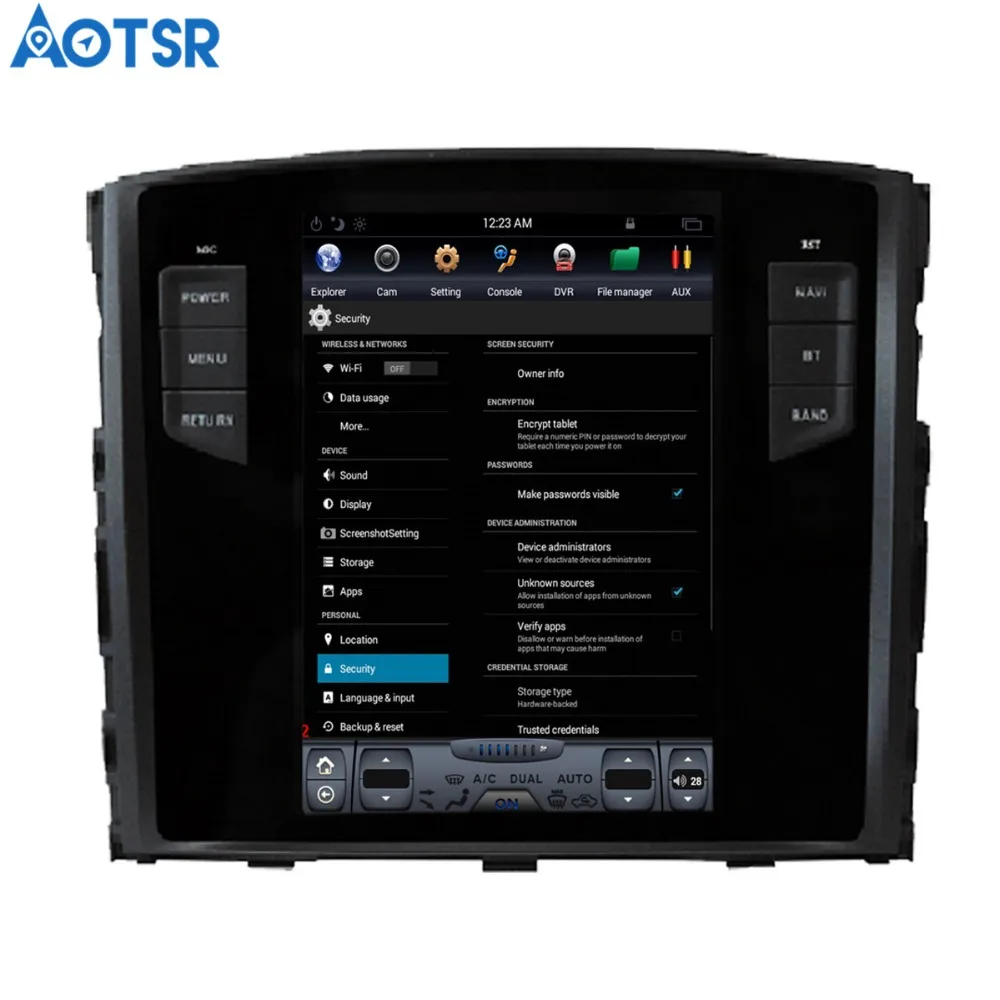 Aotsr Android 7 1 Tesla стиль автомобиля нет dvd плеер gps навигация для MITSUBISHI PAJERO V97 V93 Shogun Montero
