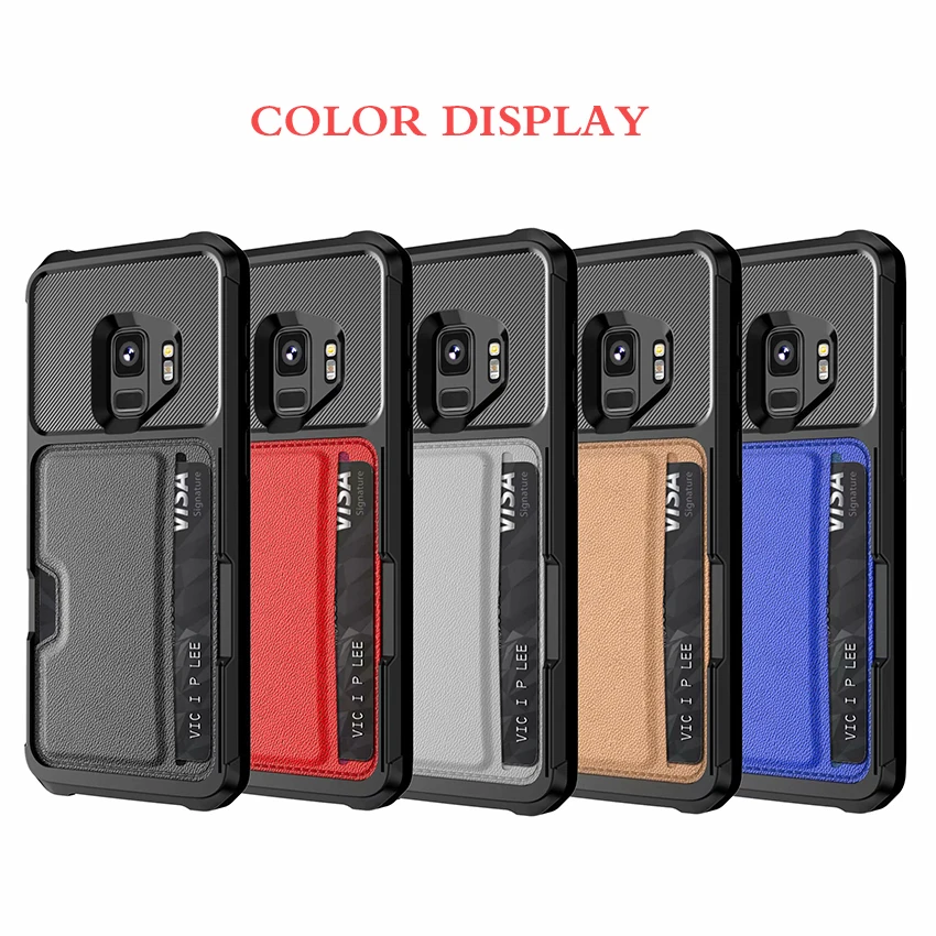 Кожаный силиконовый чехол для карт с магнитной адсорбцией samsung Galaxy S9 смартфон 5 8