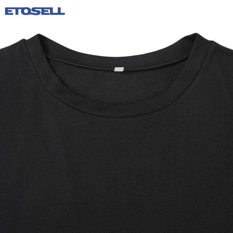 Женская футболка ETOSELL летняя повседневная длинная с высоким разрезом и короткими