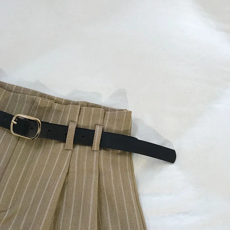 GUUZYUVIZ короткие Femme Повседневные шикарные винтажные полосатые короткие брюки женские с высокой талией черные женские шорты весна лето