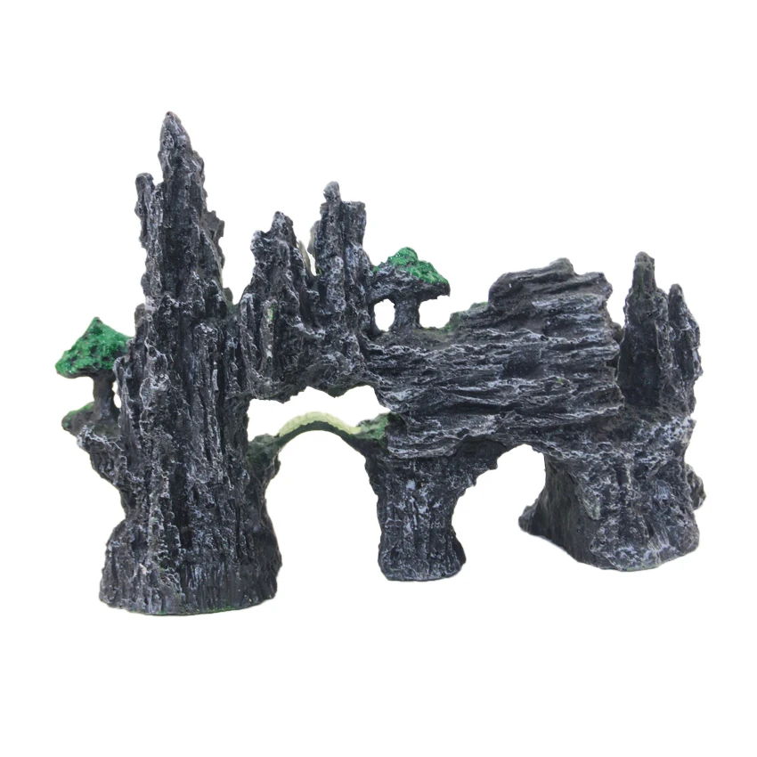 Aquarium ornament resin rockery aquarium landscaping decoration stone mountain 014B Big size 22cmx17cm | Дом и сад