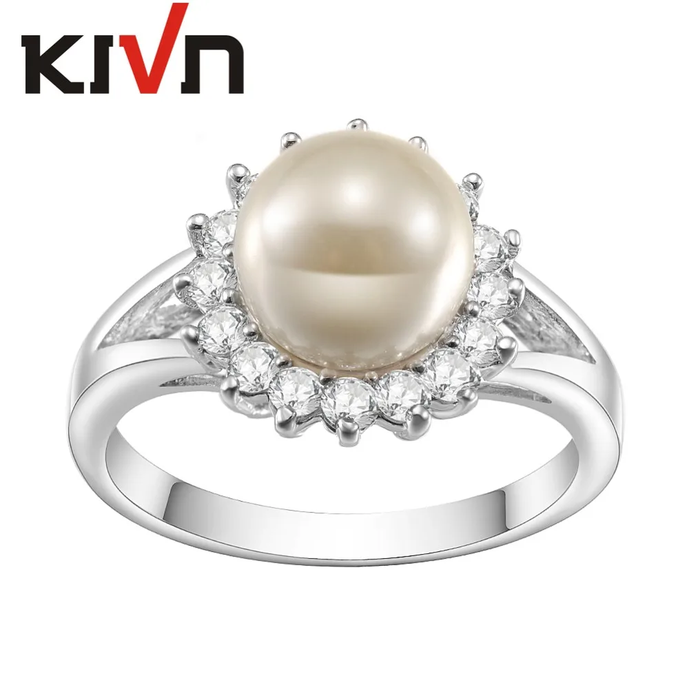 Модные ювелирные изделия KIVN элегантные циркониевые кольца с искусственным