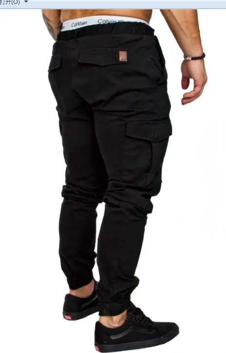 Black OA для мужчин's Regular Fit стрейч брюки карго Jogger Винтаж повседневное работы армейские мотобрюки - Color: Black