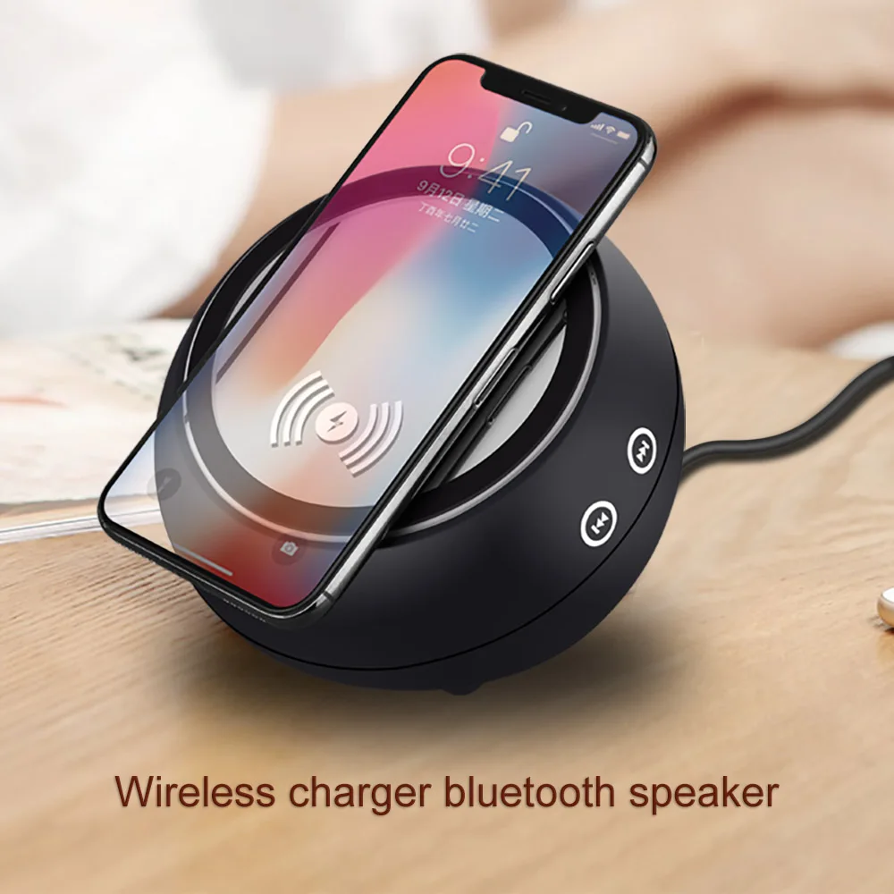Беспроводное быстрое зарядное устройство FDGAO 3 в 1 Qi колонка с Bluetooth Hifi музыкальная