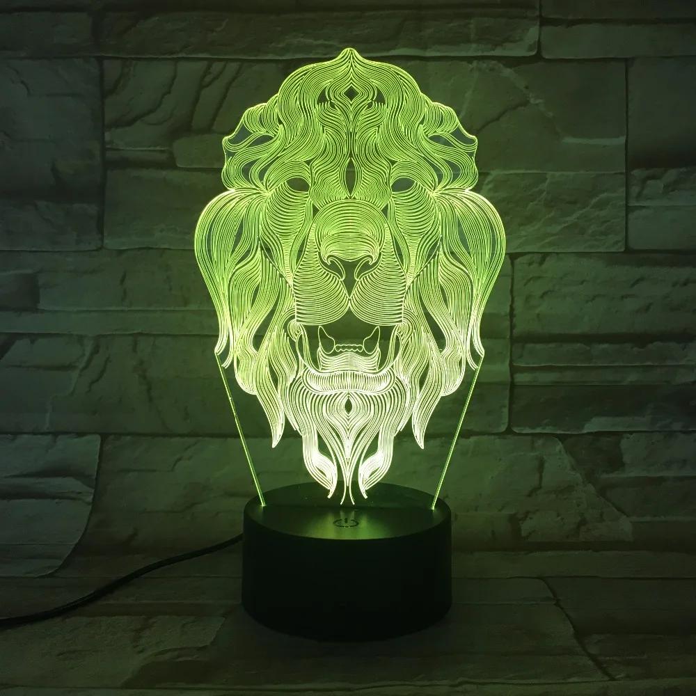 3d Led Роман Лев 7 цветов свет для подарка детей батарея лампа сенсор Decoracao кварто