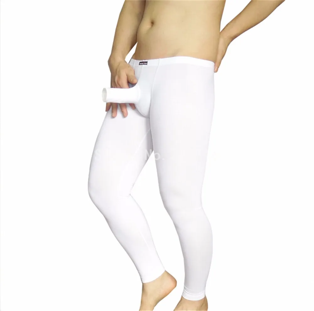 Мужские удобные длинные кальсоны с открытым отверстием и рукавом для пениса