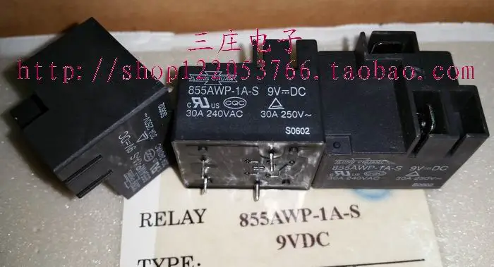 

Реле 855AWP-1A-S 9VDC T91-1A-9V-high-30A