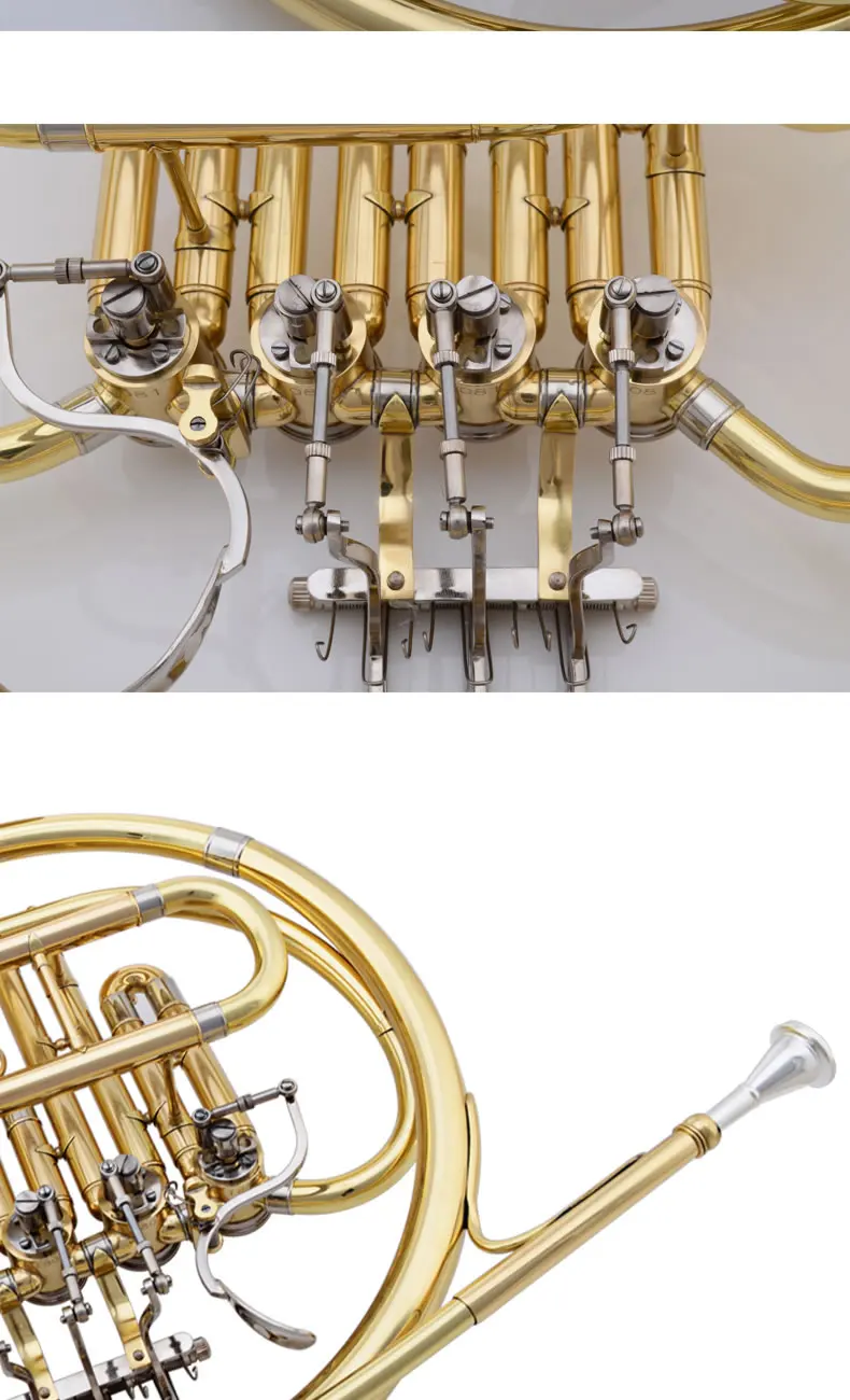 Профессиональный французский Рог JAZZOR JZFH-210 4 ключа латунный Рог Однорядный Сплит B плоский духовой инструмент и французский Рог мундштук