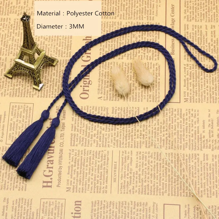 Navy blue 6 5 шт. полиэстер хлопок две головы веревка лента кисточки домашний текстильный занавес одежда подвеска для изготовления кисточки DIY украшения одежды - Цвет: Navy blue 6