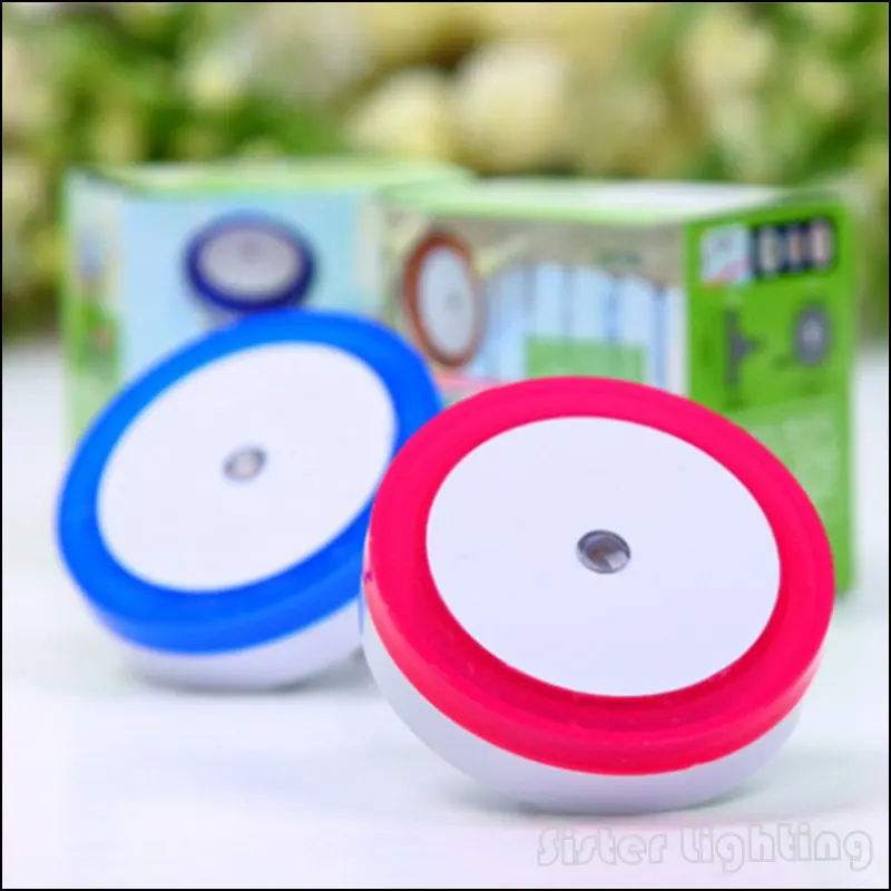 Круглый ночник с вилкой EU/US настенный светильник датчиком светодиодный лампа для