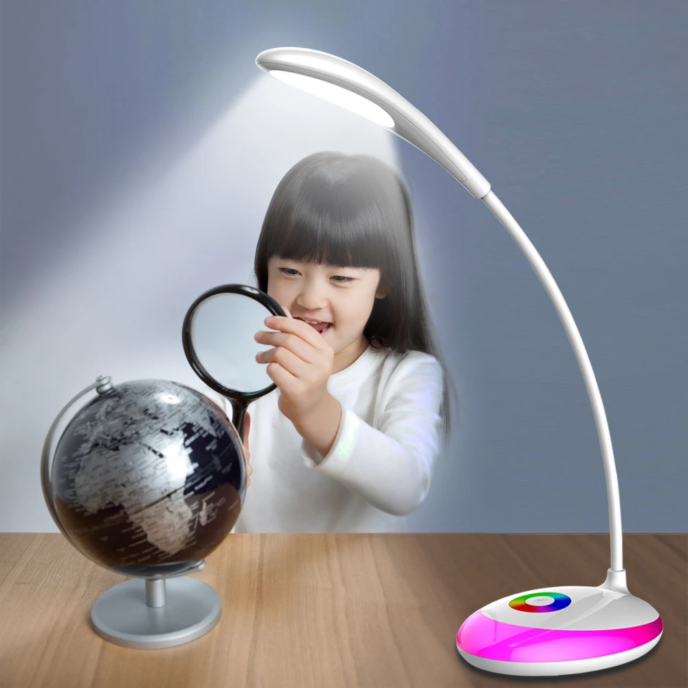 

JIAWEN Unlimited Dimming Desk Lamp Multi-color Night Light for Kids Bedroom Gadgets Eye Protection Touch Reading Light