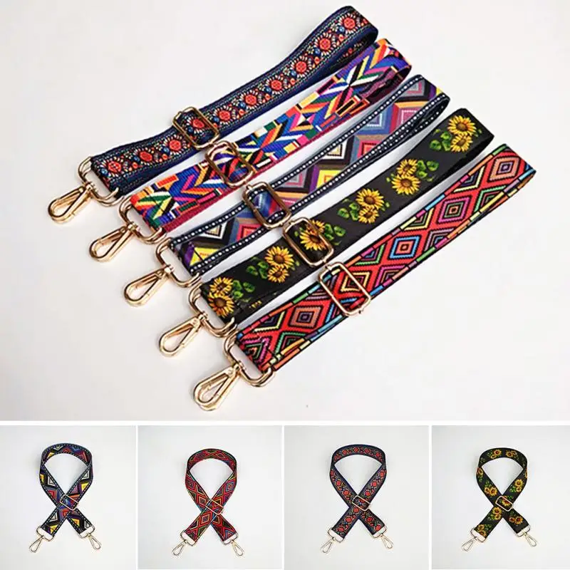 Цветные ремешки для сумки этнические цветов аксессуары женщин регулируемые