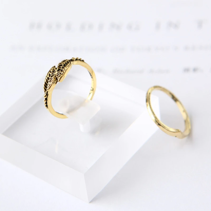 11/Set Vintage Punk Moon Sun Leaf Flower Carved Midi Finger Rings For Women Bohemian Knuckle Ring Set Crystal Jewelry Gifts | Украшения и