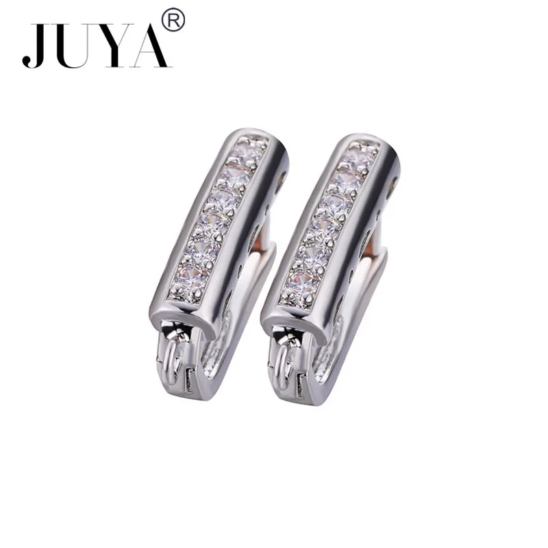 Silver 6 стилей, сделай сам, серьги, застежки, крючки, фурнитура, высокое качество, медный крюк из циркония, серьги, ювелирные изделия для женщин - Цвет: Silver