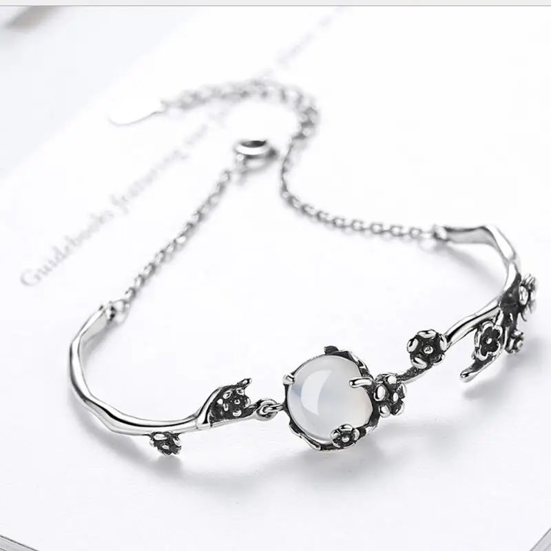 Natural moon cat ey se stone Plum Patchwork bracelet Plated Vintag s style charm wed Fashion jewelry romantic dropshipping | Украшения и