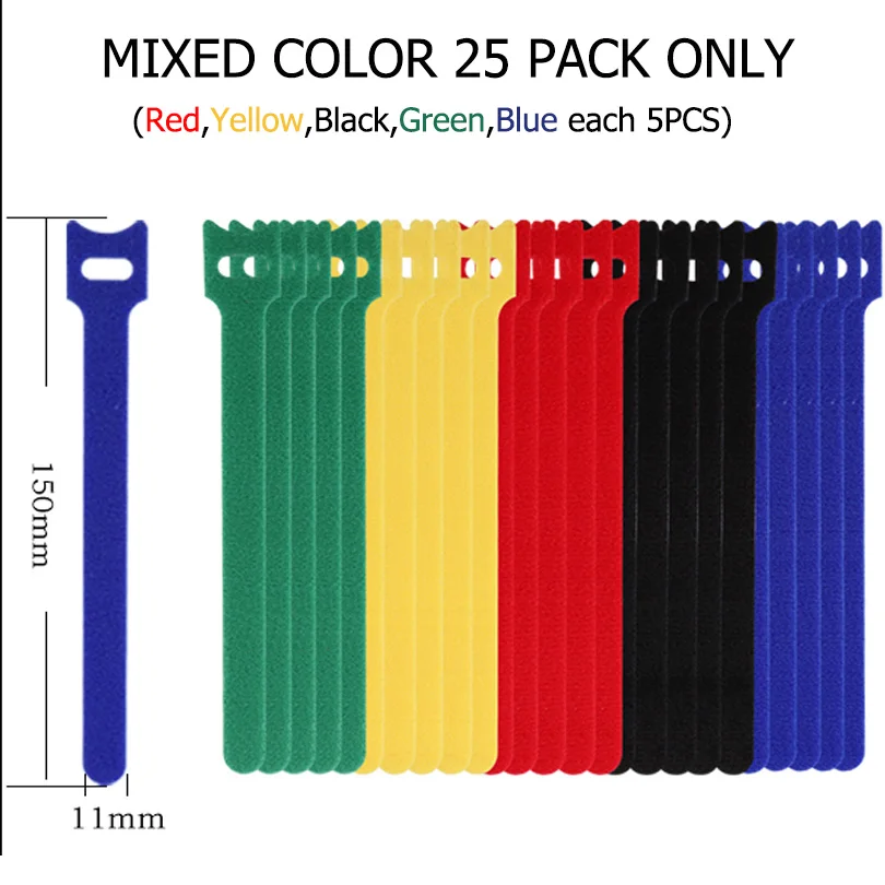 25PCS Multicolor 25 шт. многоразовый шнур Органайзер держатель, крепление кабельные стяжки ремни для наушников телефонов провода обёрточная бумага управляющие - Цвет: 25PCS Multicolor