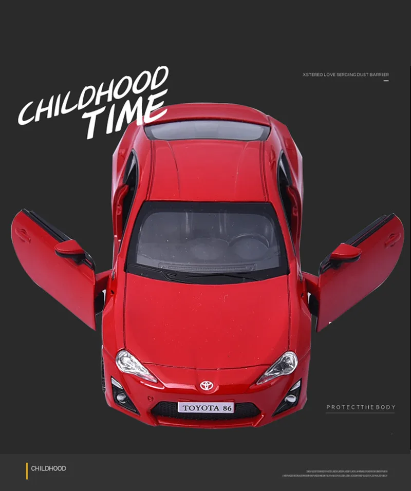 Модель автомобиля из 1:36 сплава, высокая имитация GT86, модель суперавтомобилей, металлические Литые машины, игрушечные транспортные средства
