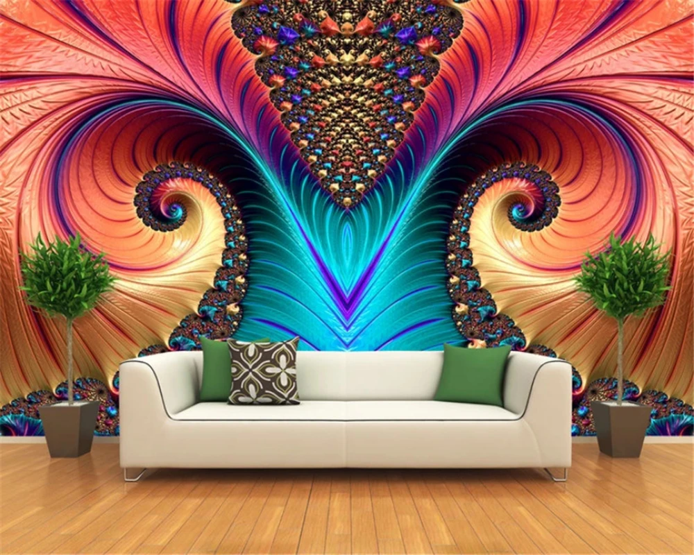 Настенная бумага абстрактный узор цветной резной фон для стен 3 d|wallpaper for walls|fashion