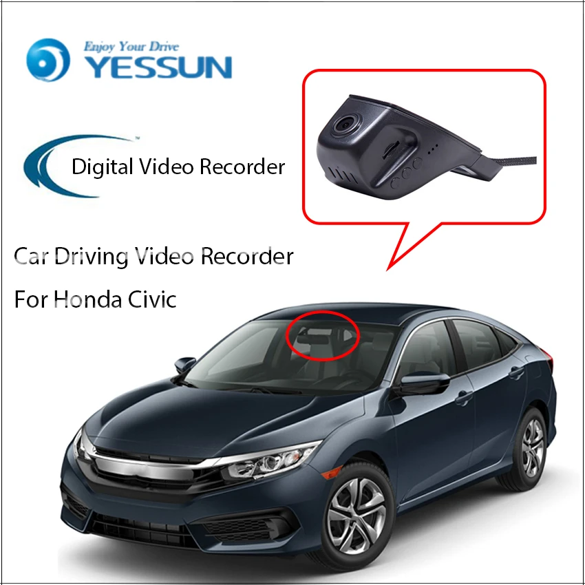 YESSUN для Honda Civi Dash Cam Novatek 96655 Sony IMX 322 WiFi 1080P Автомобильный регистратор DVR