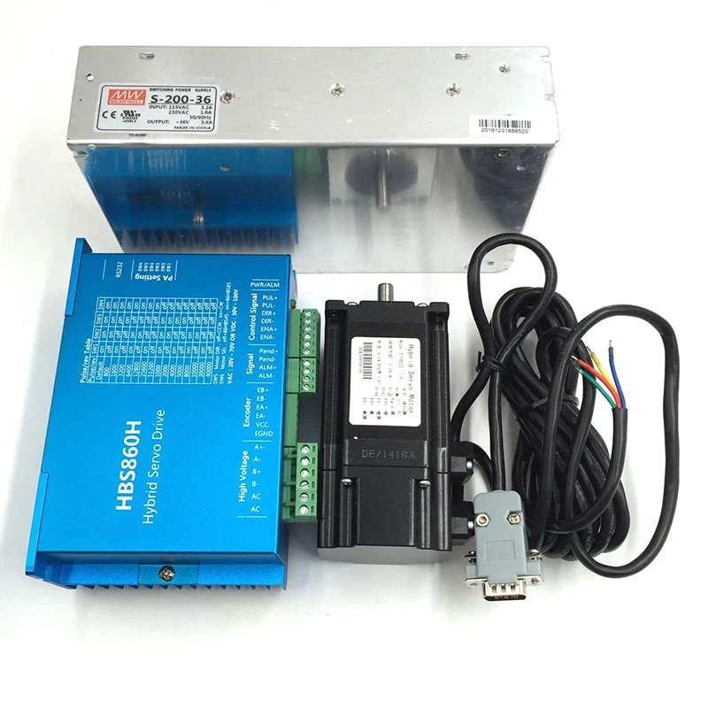 

NEMA23 2.2Nm Closed Loop Stepper Motor + Driver+ Power Supply kit for Laser Cutters HBS860H+57HBS22