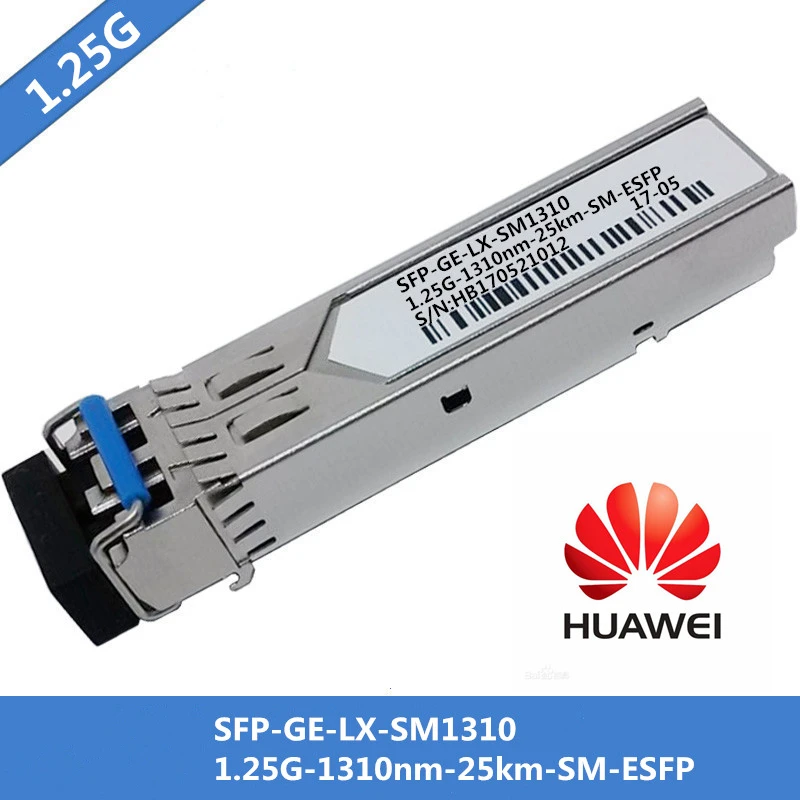 

For Huawei SFP Fiber Optic Module 1.25G-1310nm-10km-SM-ESFP Transceiver Module Single mode Duplex 1.25G LX LC DDM Fiber Module