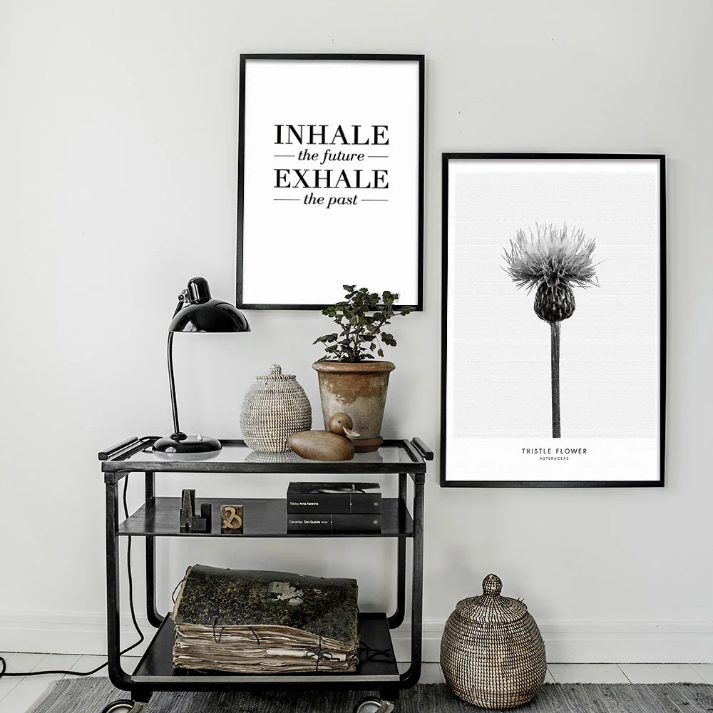 Modern Canvas Painting Art Creative Dandelion Letters Nordic Posters Beautiful Wave Flowers Scenery Prints Girls Room Wall Decor | Дом и сад