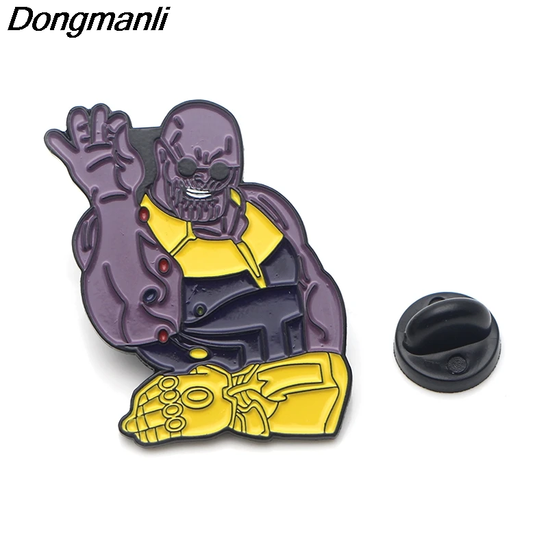 P3689 Dongmanli Thanos металлические эмалированные булавки и броши для нагрудных штифтов рюкзак сумки значок крутые подарки