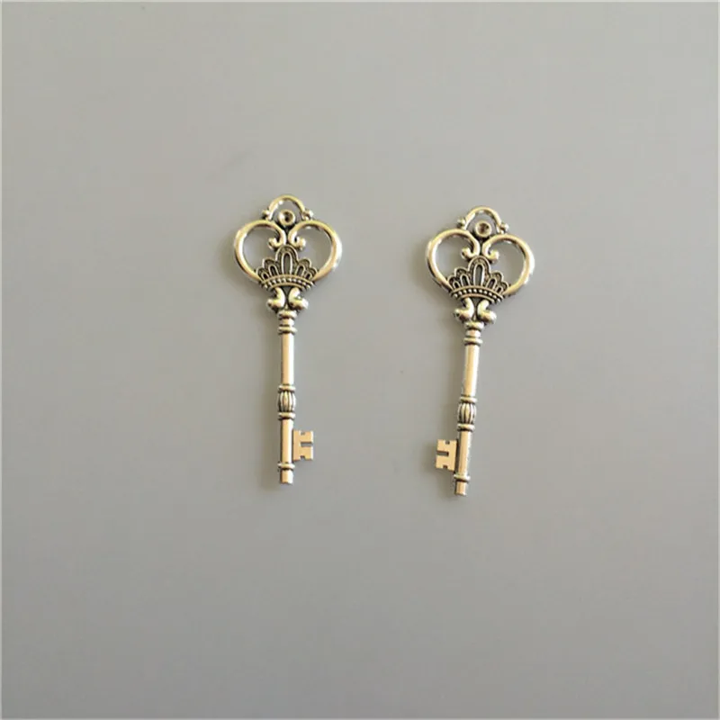 

Metal Key pendant Crown Keys Charms Antique Alloy Jewelry finding Key accessories Charm 10pcs 85x35mm T596 free shipping