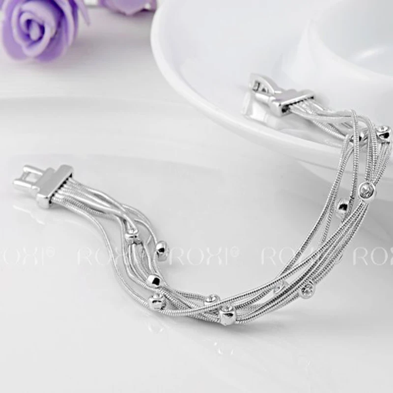 ROXI Luxury Fashion Women Bracelets Rose Gold Plated Round Austrian Crystals Lady Female Multiwire Wedding Bracelet Jewelry Gift | Украшения