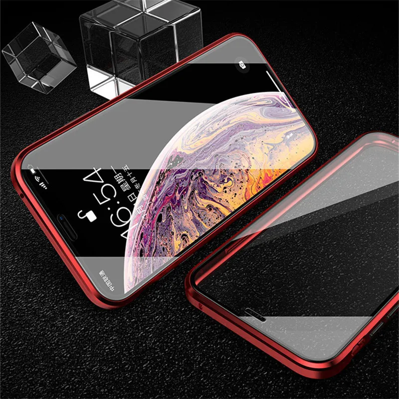 Магнитный чехол для телефона iPhone XSMAX XR XS 8 7 6S Plus высококачественный двойной из