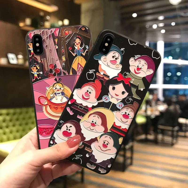 EXTREE Personality Embossed TPU Matte Painting Trend Mobile Phone Case for IPhoneX/8/8plus/7/7plus/6s/6splus/6/6plus |