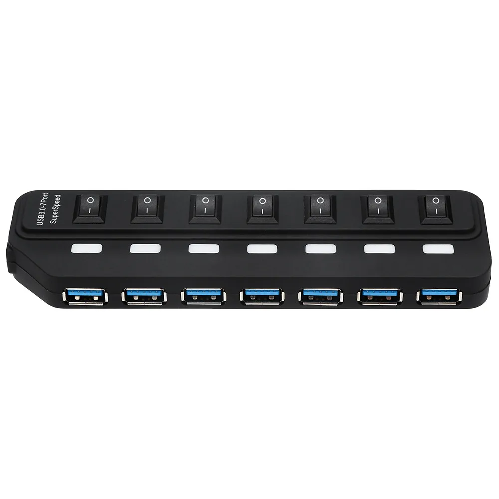 CARPRIE концентратор USB 3 3.0 4 / 7 портов с зарядкой питания и переключателем