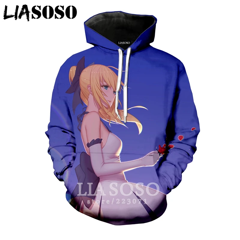 LIASOSO Зимний Новый Модный свитшот для мужчин и женщин с 3D принтом аниме Fate Stay Night