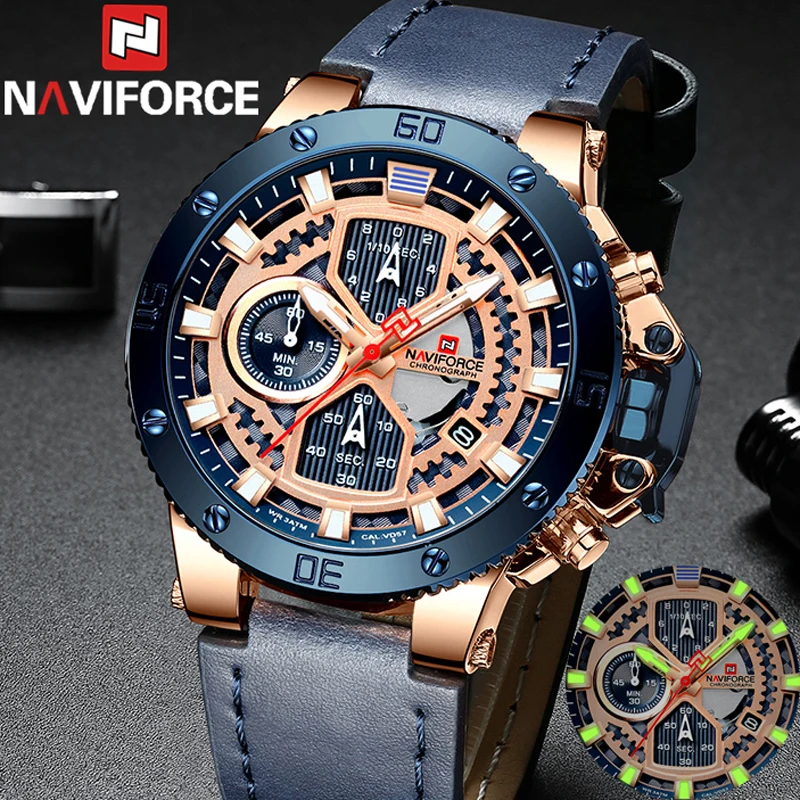 Relogio Masculino NAVIFORCE мужские часы Топ бренд Роскошный Спортивный Хронограф военные