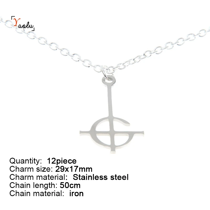 12piece Necklace Grucifix ювелирный набор, символ призрака, почётный, безыменный вурдалак, логотип, нержавеющая сталь, Шарм, ожерелье, браслет, Керин, серьги, лодыжки - Окраска металла: 12piece Necklace