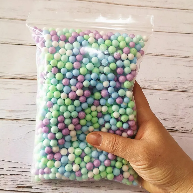 10 Bags 10 мешков в наборе, DIY клейкие аксессуары, пенные частицы, наполнитель, украшение, маленькие крошечные поролоновые принадлежности, детские игрушки, теплый цвет, Снежная грязевая пена - Цвет: 10 Bags
