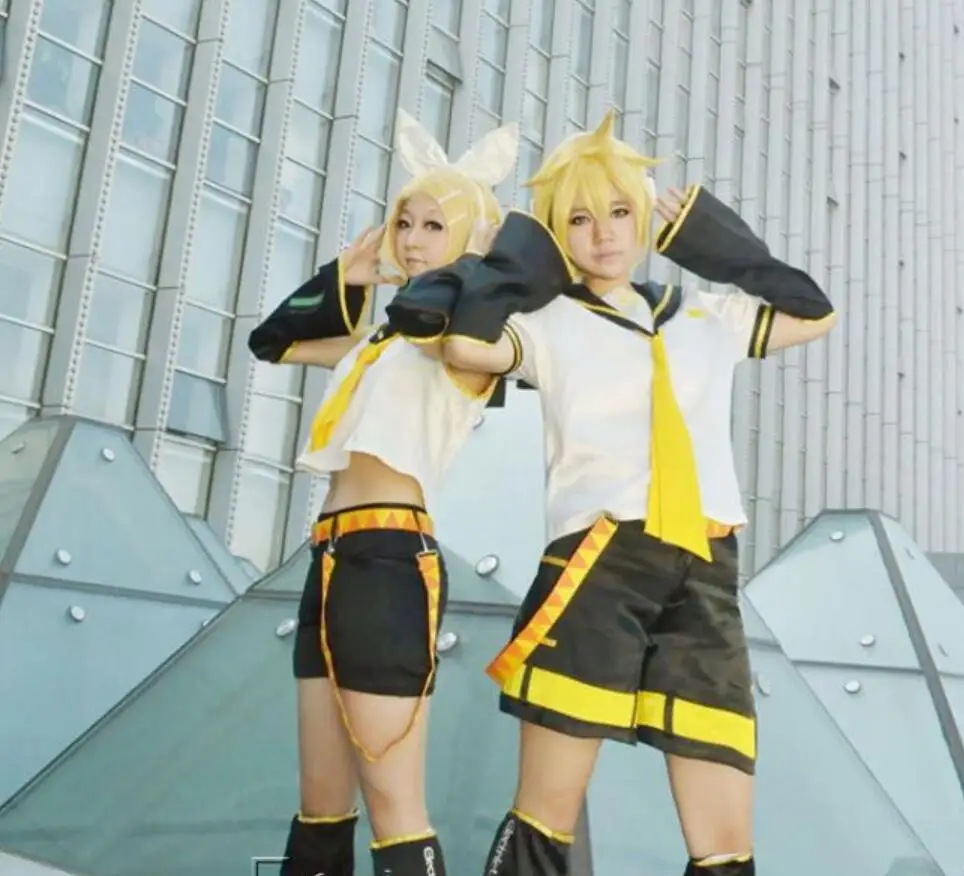 

Anime Vocaloid Kagamine Rin Sister/Brother Cosplay Costume Halloween Christmas Party Man Woman Cosplay Uniform