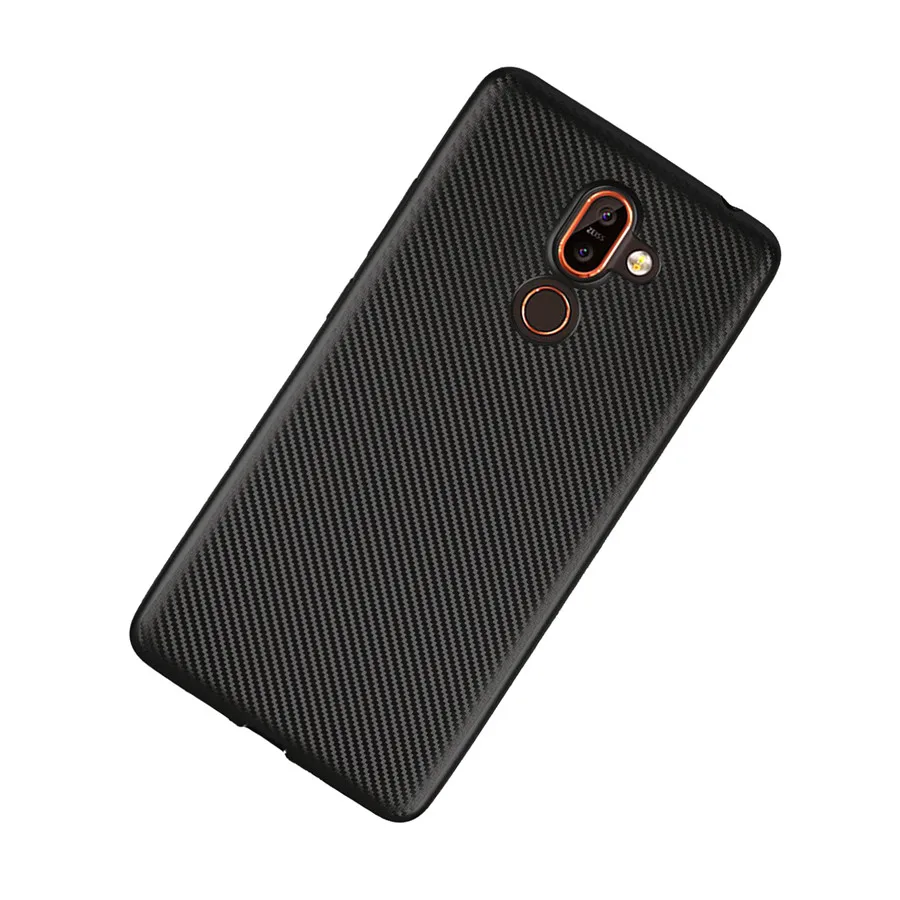 Для Nokia 7 Plus скраб твил мягкая TPU противоскользящей задняя крышка корпуса для