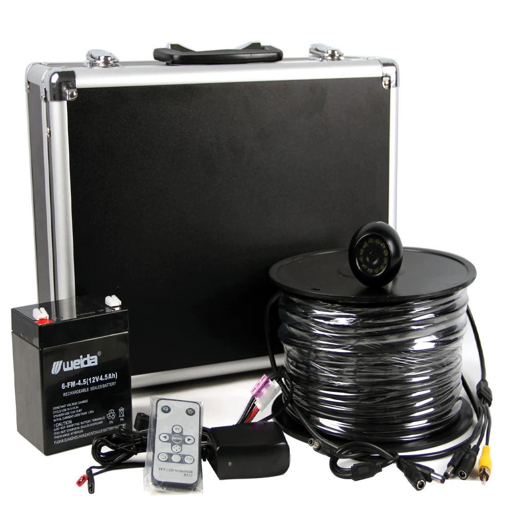 Комплект подводной рыболовной камеры в форме купола с кабелем глубиной 50 метров