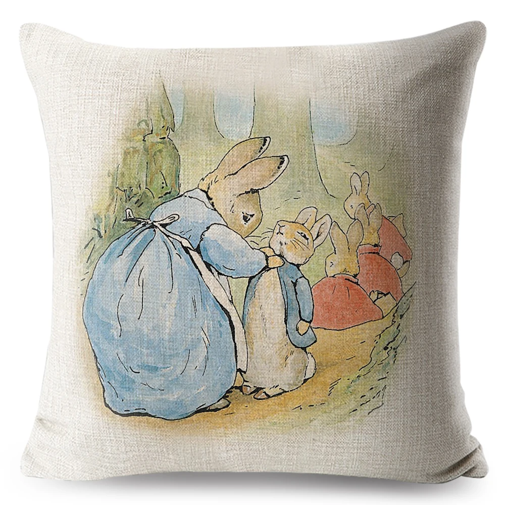 FOKUSENT Peter Rabbit наволочка с рисунком, наволочка, подушка с черепом, наволочки, чехол для подушки в виде животных для дома, дивана, украшения, чехол для подушки