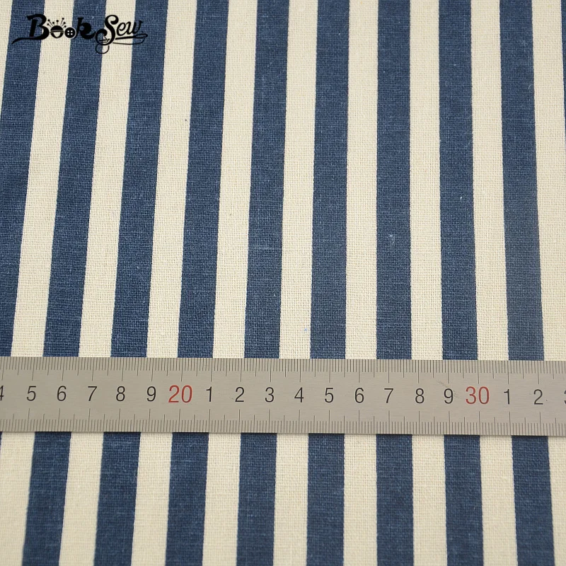 Booksew темно-синяя полоса хлопок лен ткань китайский стиль Tissu для сумки скатерть шторы украшения Zakka швейный материал см