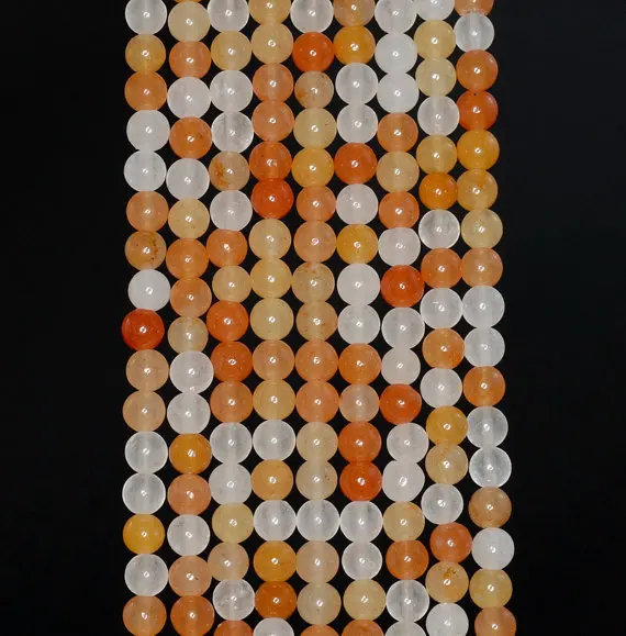 4 мм трио Авантюрин Драгоценный Камень оранжевый желтый молочный Круглый