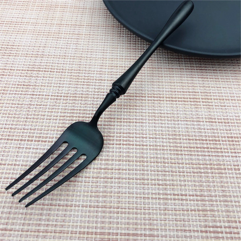 Набор столовых приборов из нержавеющей стали винтажный матовый черный набор 4