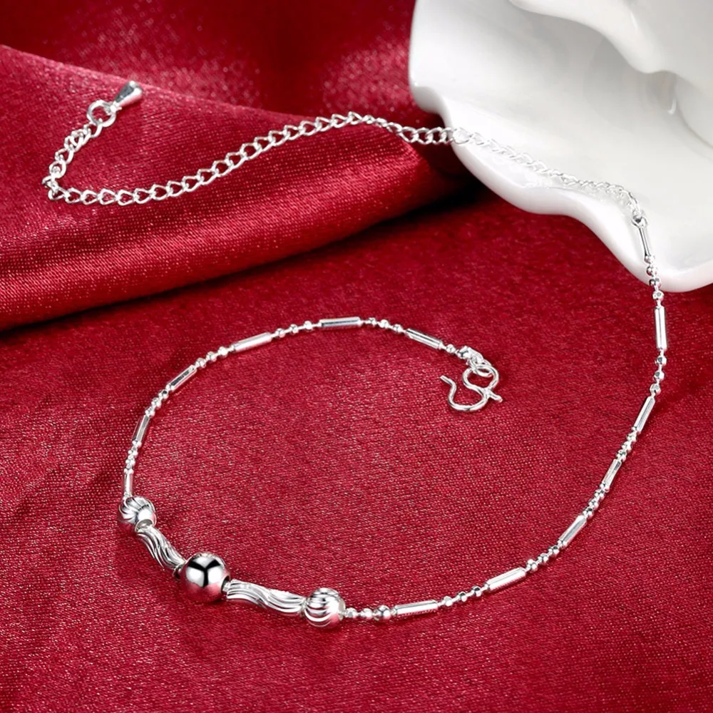 Женский милый пляжный браслет на ногу цепочка для ног с металлическими бусинами