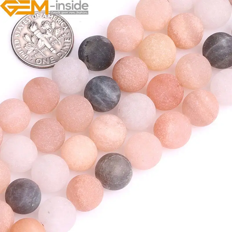 

6mm 8mm 10mm Frosted Round Natural Multicolor Moonstone Stone Gemstone Semi Precious Matte Beads Loose Beads For Jewelry Making