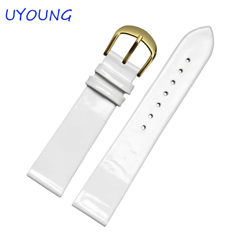 Ремешок из натуральной кожи для наручных часов ультратонкий красный белый