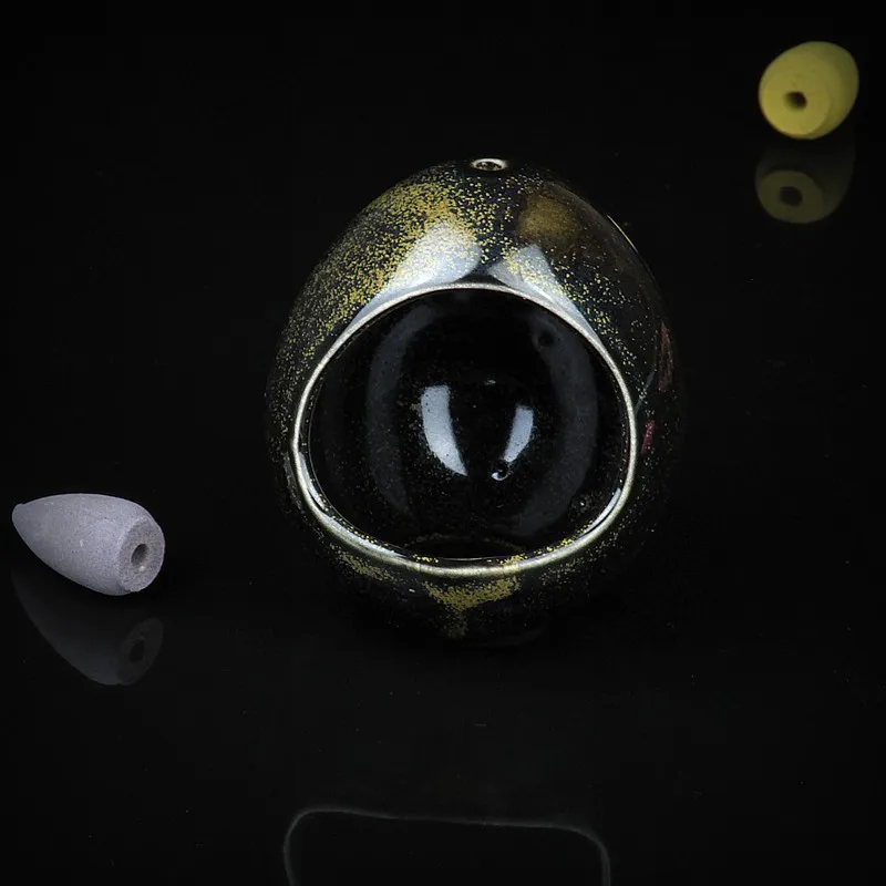 Курильница для благовоний Backflow с 10 конусами в форме яйца Керамическая Мини