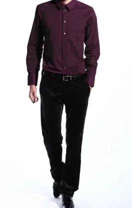 purple & white shirt
