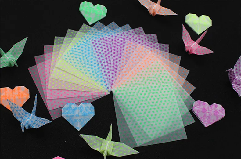 10 см 24 шт./партия светящиеся Прозрачные бумажные оригами ручной работы разные