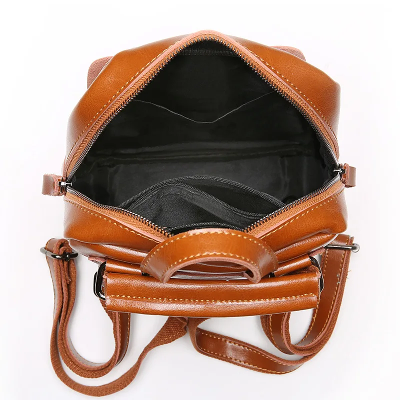 Натуральная кожа ретро сумка Многофункциональный рюкзак для женщин роскошный